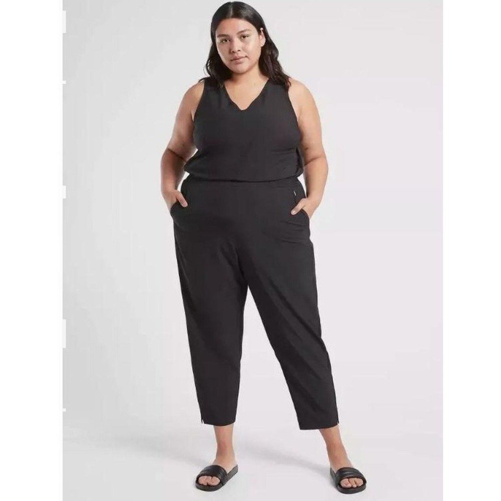 Athleta Brooklyn Jumpsuit 24 Black Athleisure Sporty Travel